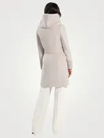 Alpaca Wool Midi Wrap Coat with Hood