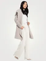 Alpaca Wool Midi Wrap Coat with Hood