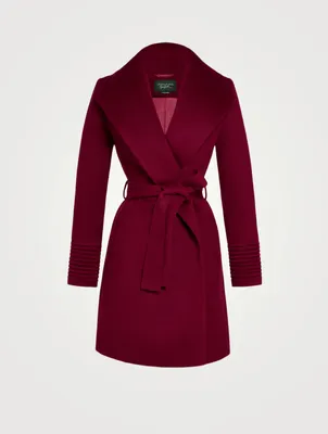 Alpaca Shawl-Collar Midi Wrap Coat