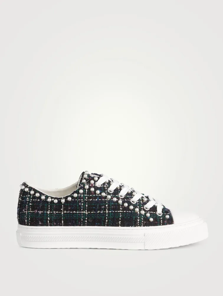 Ollie Tweed Sneakers With Pearls