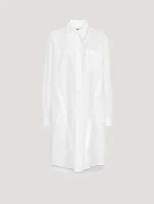 Oversized Midi Shirt Dress With Button Placket Detail