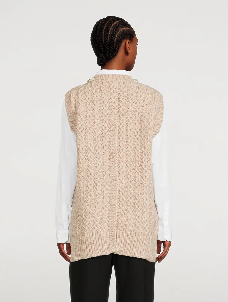 Sculpted Vest With Beading