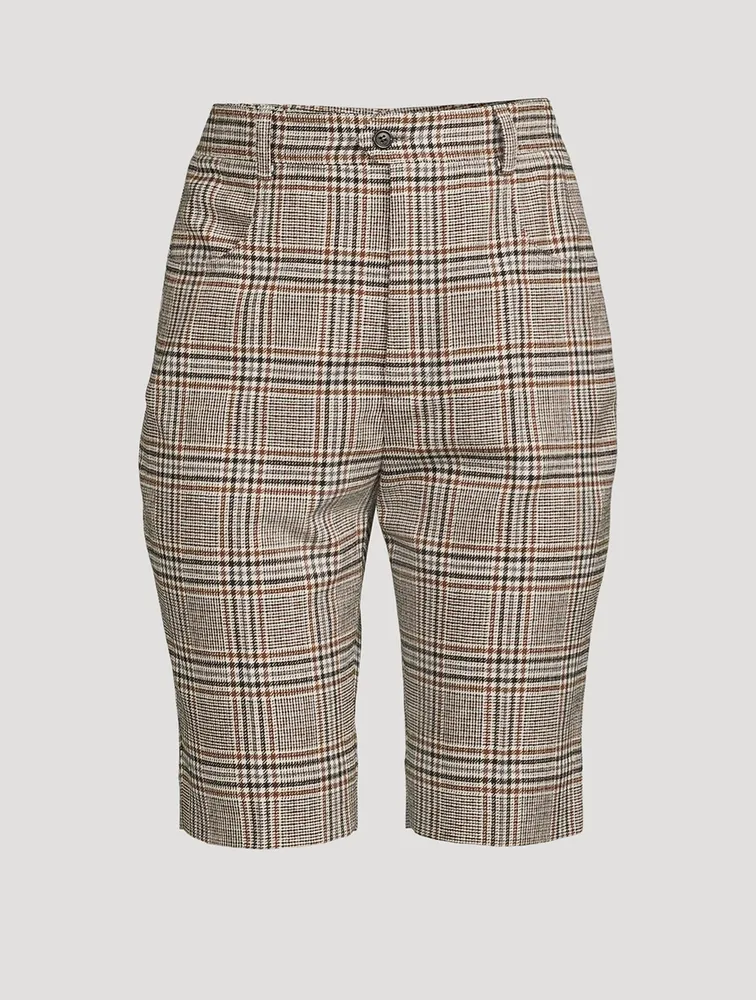 Bermuda Shorts Plaid Print