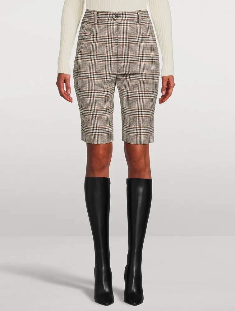 Bermuda Shorts Plaid Print