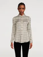 Silk Lurex Shirt Check Print