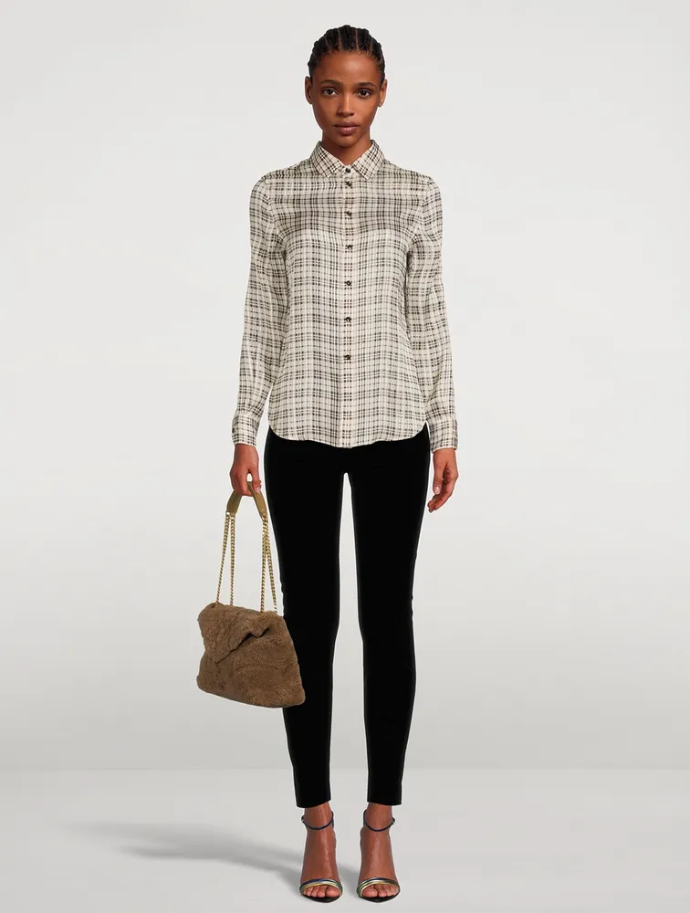 Silk Lurex Shirt Check Print