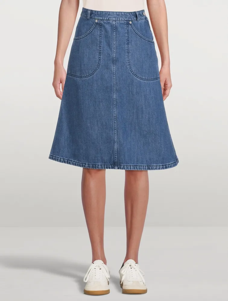 Denim Midi Skirt