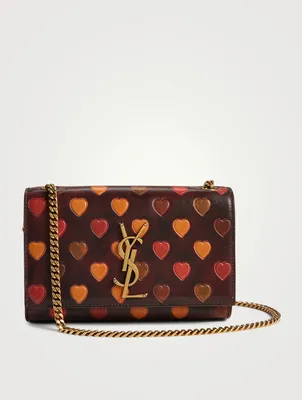 Small Kate YSL Monogram Heart-Embossed Leather Chain Bag