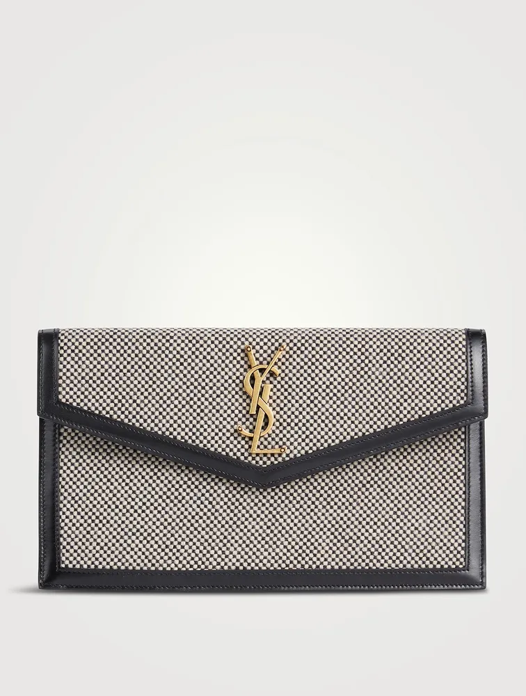Medium Uptown YSL Monogram Tweed Clutch