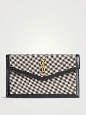 Medium Uptown YSL Monogram Tweed Clutch