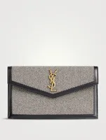 Medium Uptown YSL Monogram Tweed Clutch