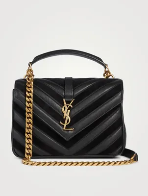 Medium Collége YSL Monogram Leather And Suede Bag
