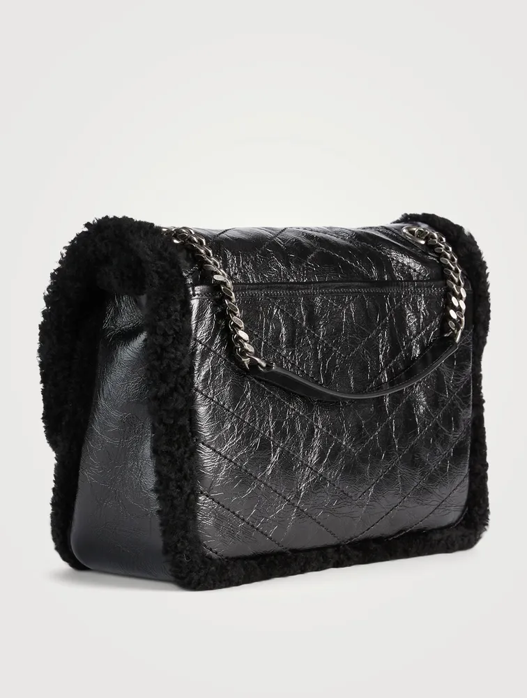 Medium Niki YSL Monogram Shearling And Leather Chain Bag
