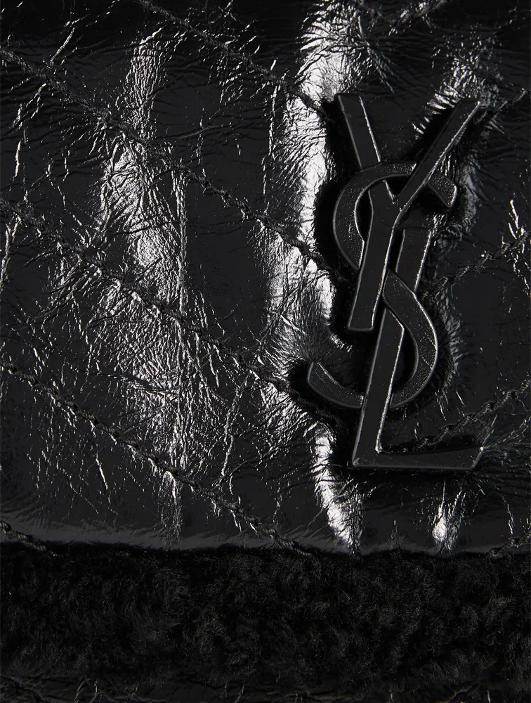 Medium Niki YSL Monogram Shearling And Leather Chain Bag