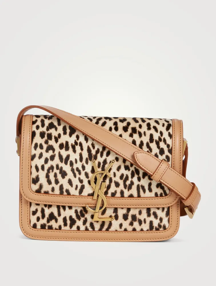 Small Solferino YSL Monogram Leather Crossbody Bag In Leopard Print