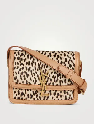 Small Solferino YSL Monogram Leather Crossbody Bag In Leopard Print