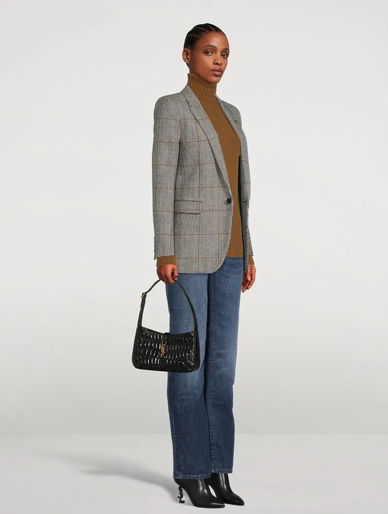 Le 5 À 7 Croc-Embossed Leather Shoulder Bag