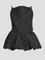 Sleeveless Bubble Taffeta Top