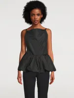 Sleeveless Bubble Taffeta Top