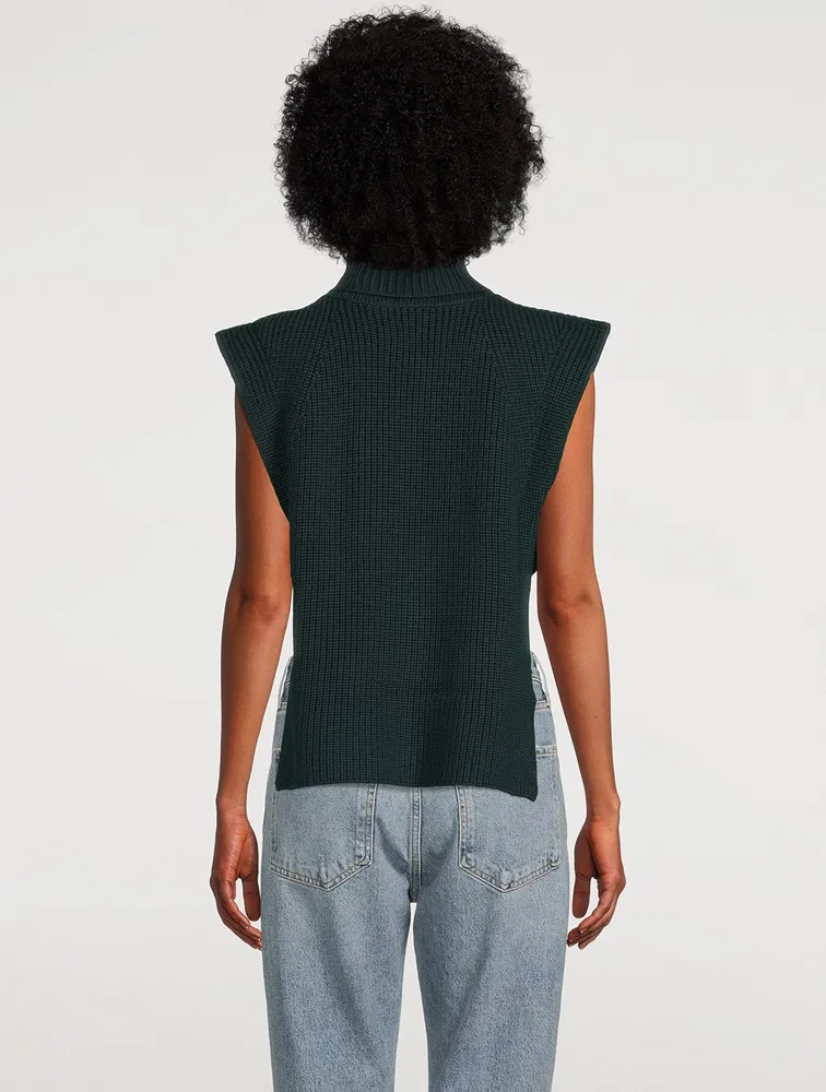 Megan Merino Wool Turtleneck Sweater Vest