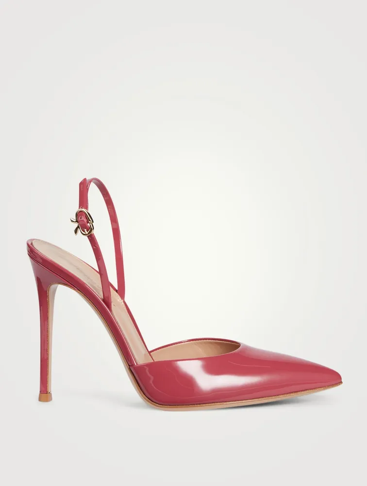 Ribbon Leather Slingback Pumps