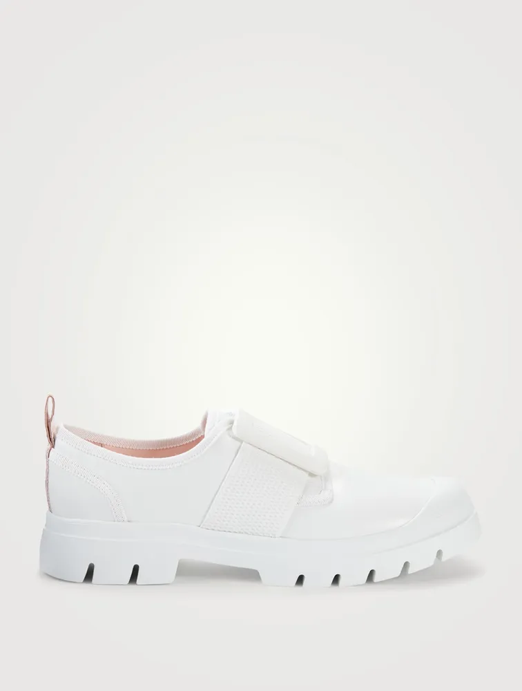 Walky Viv' Lacquered Buckle Leather Sneakers