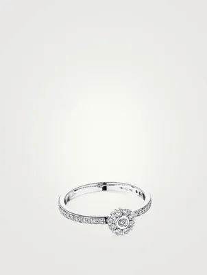 Diamond Flower 18K Gold Ring With Diamonds