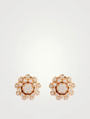 Bestow 18K Rose Gold Stud Earrings With Diamonds