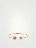 Spectrum 18K Rose Gold Bangle Bracelet With Pink Tourmaline And Diamonds