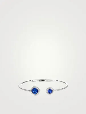 Spectrum 18K White Gold Bangle Bracelet With Violet Iolite And Diamonds