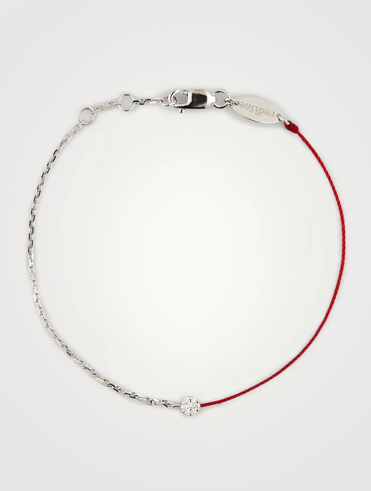 Illusion 18K Gold String Chain Bracelet With Diamond