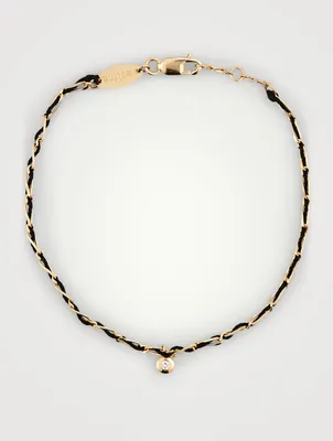 Entrelacet Minimaliste 18K Gold Thread Bracelet With Diamond