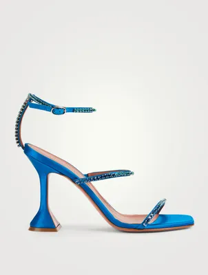 Gilda Ombre Crystal Satin Heeled Sandals