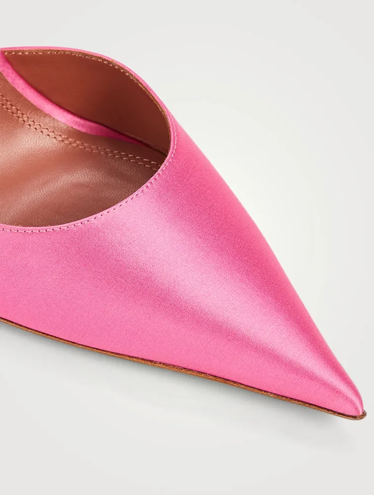 Ursina Satin D'Orsay Pumps With Crystal Ankle Strap