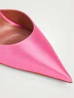 Ursina Satin D'Orsay Pumps With Crystal Ankle Strap