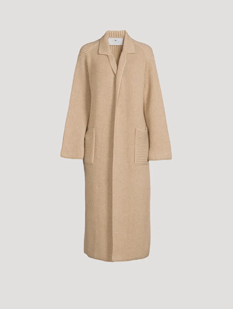 Ribbed Cashmere Sweater Coat