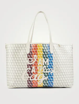 I Am A Plastic Bag Motif Recycled Canvas Tote