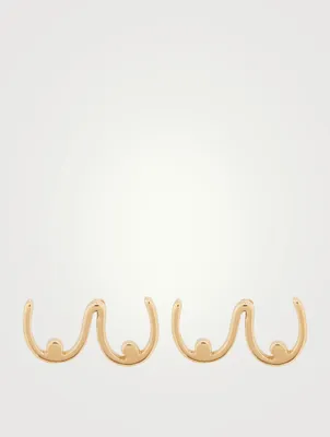 Boobs Gold Stud Earrings
