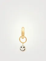 Happy Rebel 18K Gold-Plated Silver Hoop Earring With Happy Face Pearl
