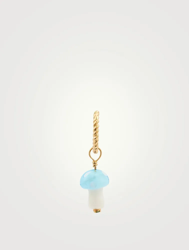 Magic Mushroom 18K Gold-Plated Silver Hoop Earring
