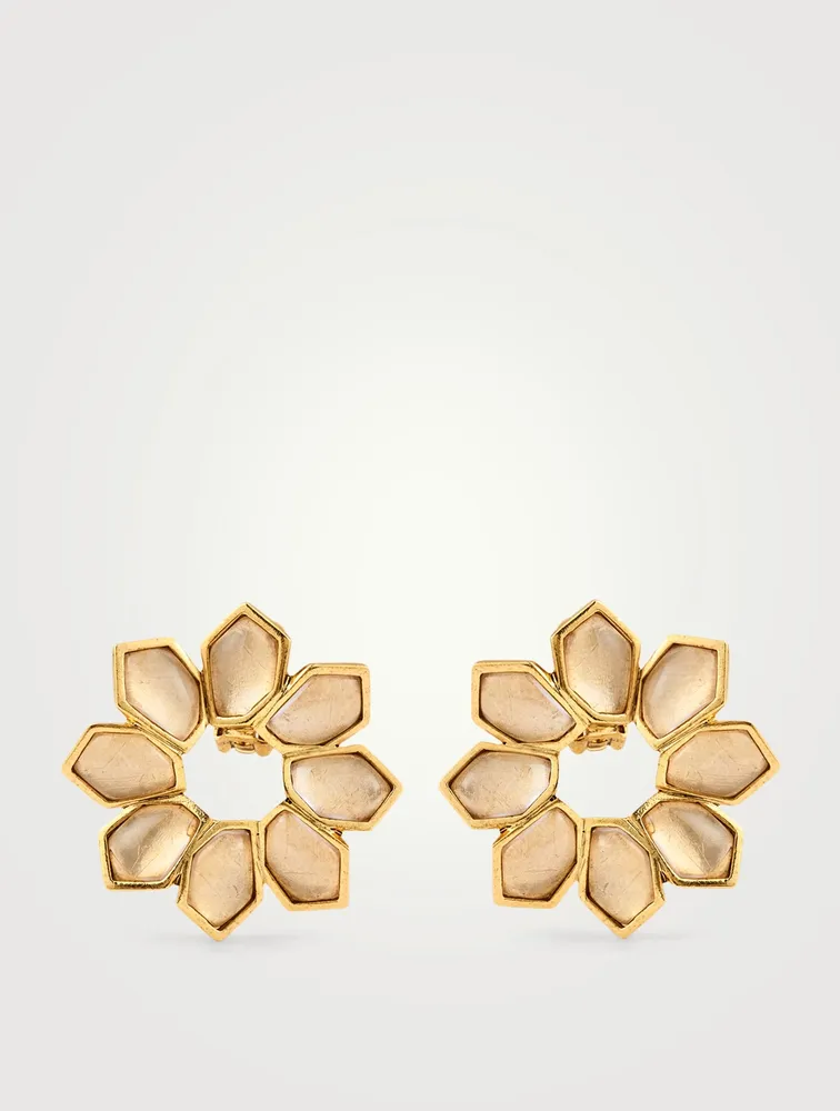Jagged Flower Clip-On Earrings
