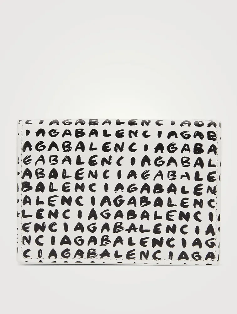 Leather Cash Mini Wallet In Logo Print