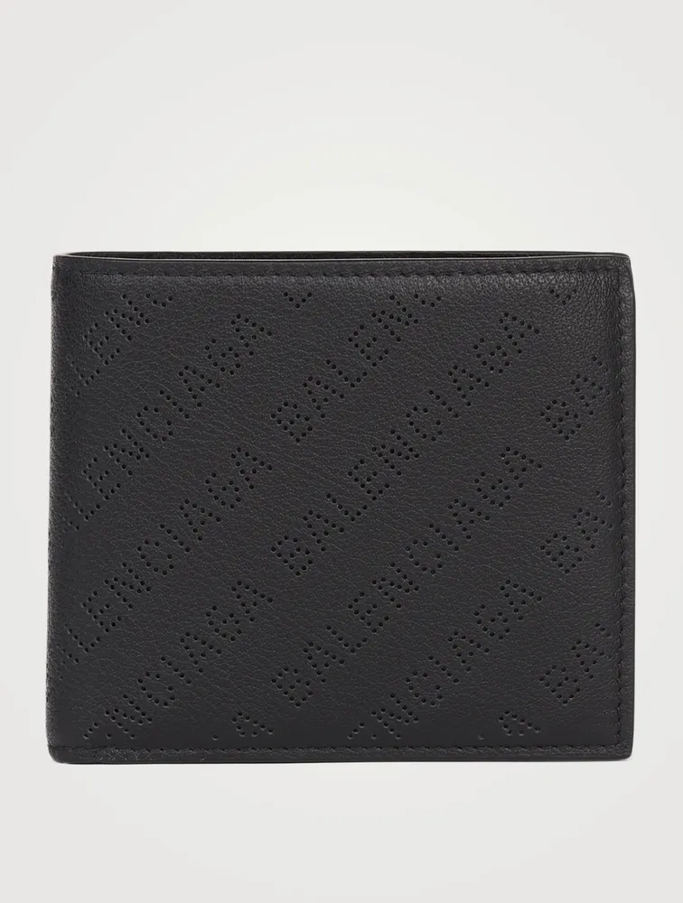 Leather Perforated Logo Bifold Wallet