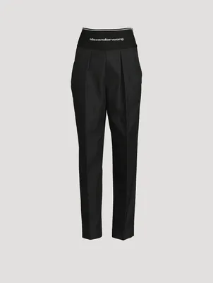 High-Waisted Straight-Leg Pants