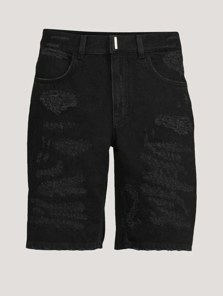 Distressed Denim Shorts
