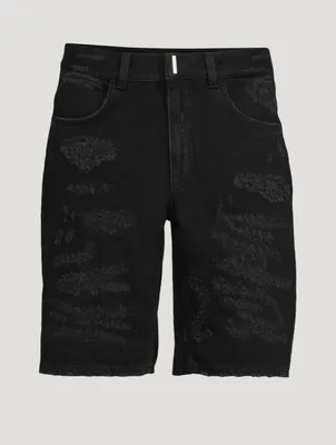 Distressed Denim Shorts