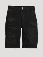 Distressed Denim Shorts
