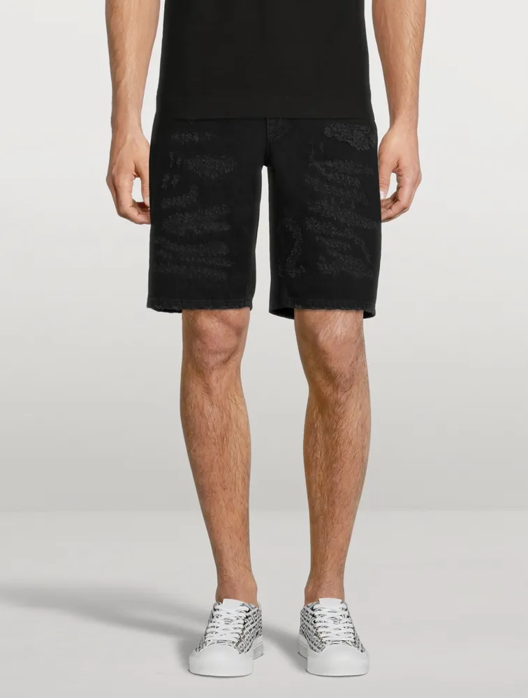 Distressed Denim Shorts