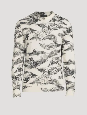 Wool Sweater With Gothic Logo