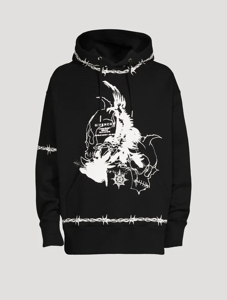 Oversized Hoodie With Gothic Logo